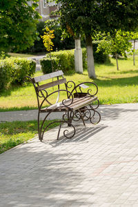 Bicycle bench in park