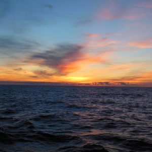 Scenic view of sea at sunset