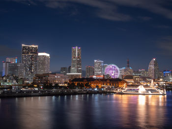 Illuminated city at night