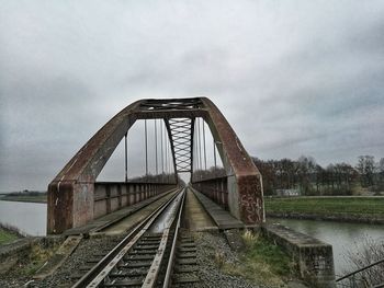 View of railroad tracks against sky