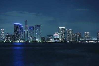 Illuminated city at night