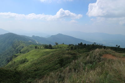 Beautiful landscape in mountains at sunrise, travel concept background, chiang rai thailand