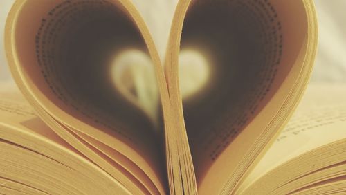 Heart shape on book