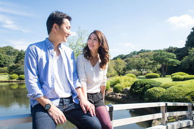 Young couple smiling