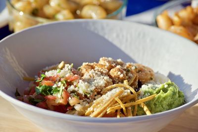 Close-up of food served in plate