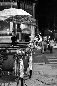 View of bicycle on street