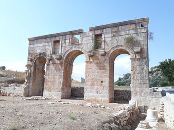 View of historic building against clear sky