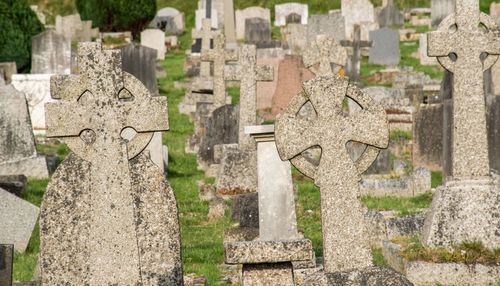 Panoramic view of cemetery