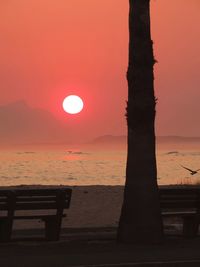 Scenic view of sunset over sea