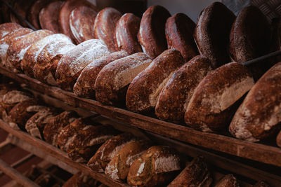 Organic bakery - details of baking bread