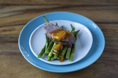 Close-up of meal served in plate