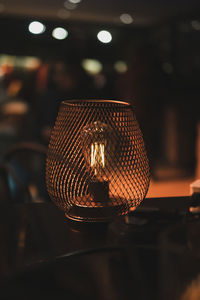 Close-up of illuminated light bulb