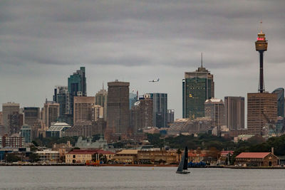 View of skyscrapers in city