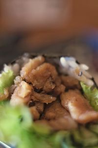 Close-up of meal served in plate