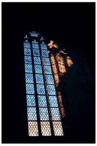 Low angle view of window at night