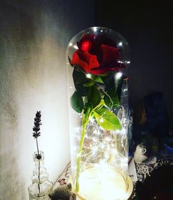 Close-up of glass jar on table