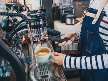 Man having coffee in cafe