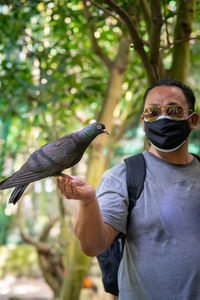 Side view of man looking away