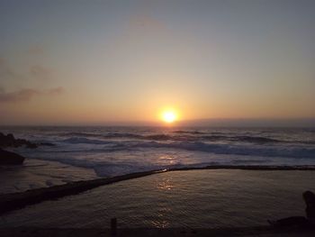 Scenic view of beach during sunset