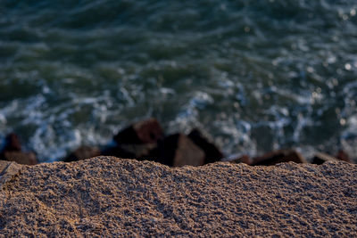 Close-up of rocks on beach