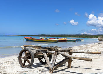 Boats lined up at a fishing village in st thomas, jamaica