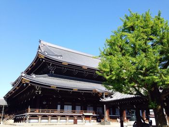 Low angle view of built structure against clear sky