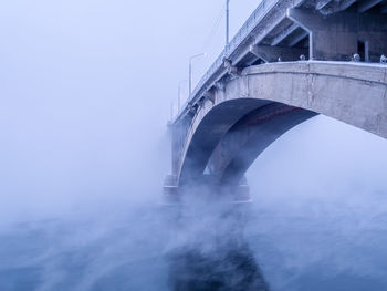 Bridge over river against clear sky