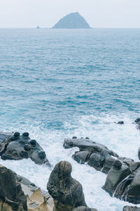 Mushroom rock at seaside