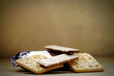 Close-up of bread on table