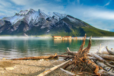 Boat house  at lake minnewanka