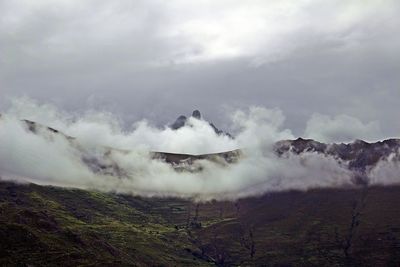 Scenic view of land against sky