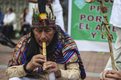 Man playing flute