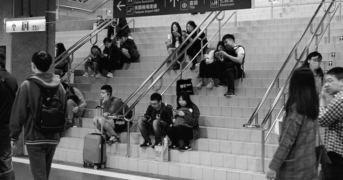 Group of people at subway station