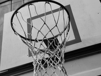 Low angle view of basketball hoop