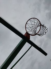 Low angle view of basketball hoop against sky