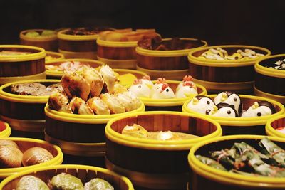 Colourful chinese steamed buns