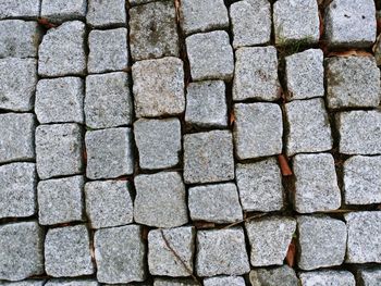 Full frame shot of cobblestone footpath