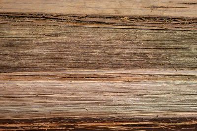 Surface level of wooden planks