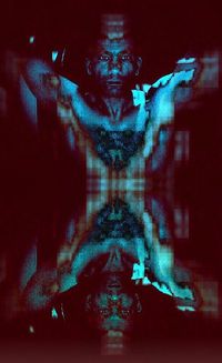 Digital composite image of man
