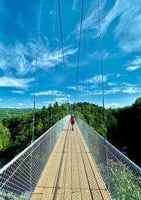 View of suspension bridge against sky