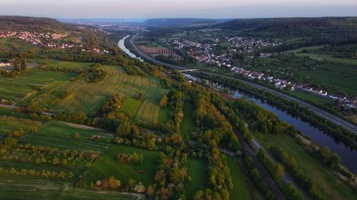 High angle view of cityscape