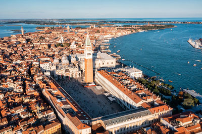 Aerial view of iconic san marco square