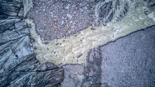 Close-up of frozen water
