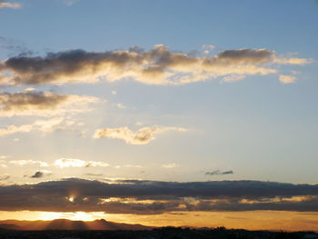 Low angle view of sky during sunset