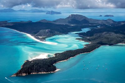 Aerial view of bay