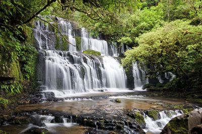 Scenic view of waterfall