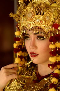Close-up portrait of woman