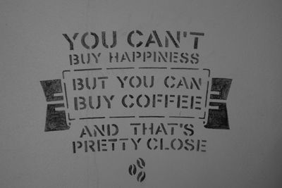 Close-up of text on wall