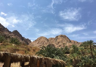 Panoramic view of landscape and mountains against sky