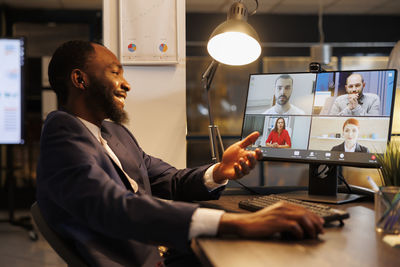 Business colleagues working at office